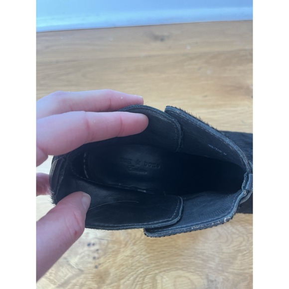 Rag & Bone Harrow Western BLACK Calf Hair Ankle Bootie Heeled Size 8.5 - Picture 5 of 6